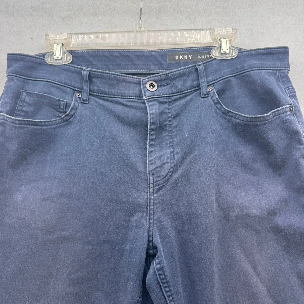 DKNY Slim Straight Chino Pants Mens Blue‎ Casual Comfort Stretch W34 L30